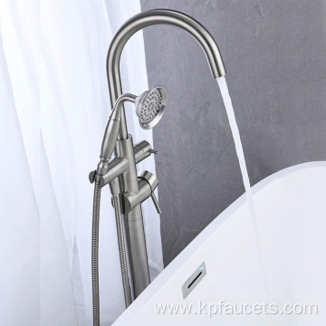 Brushed Waterfall Floorstanding Bathtub Faucet